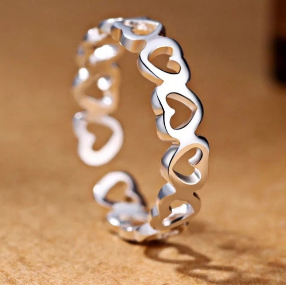 Jewelry - 925 Sterling Silver Minimalist Heart Ring